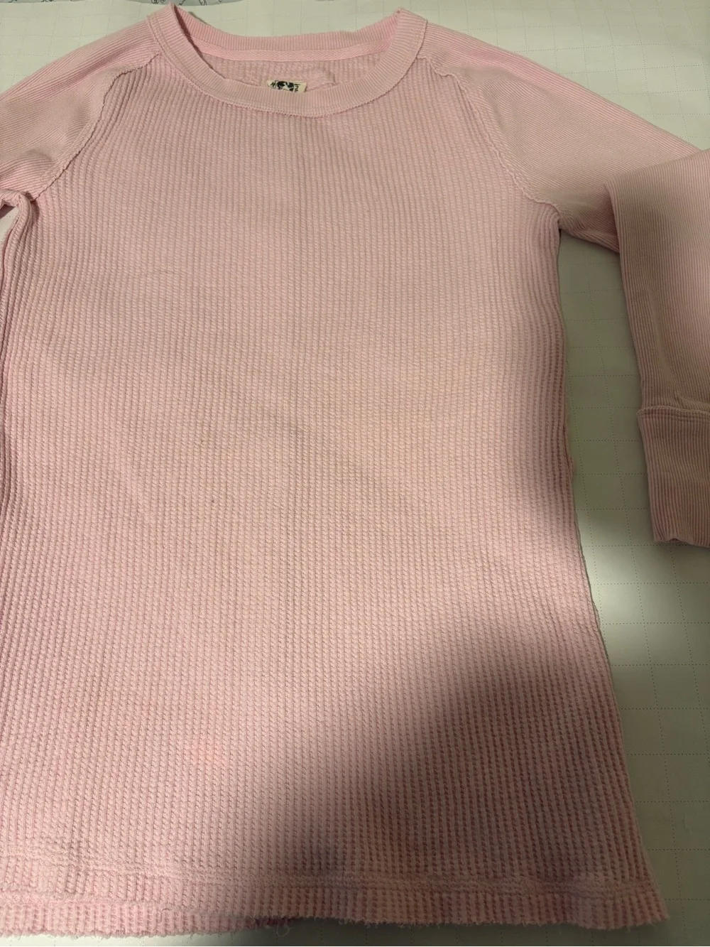 We The Free Pink Long Sleeve Top with Black Graphic and Green Accent NEW - Picture 2 of 7